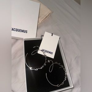 Authentic Jacquemus logo silver earrings